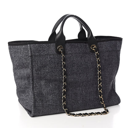 Chanel Canvas Medium Deauville Tote Charcoal 2 of 9