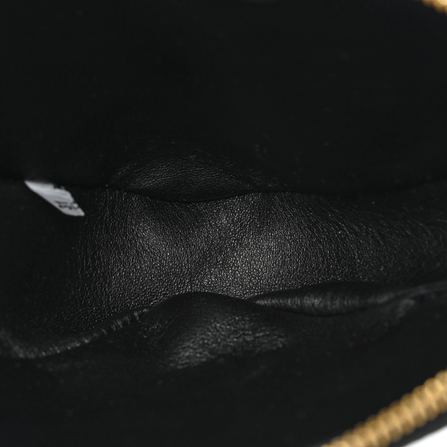 Jacquard Calfskin Triangolo Symbole Embroidered Mini Triangle Double Bag Black Edera