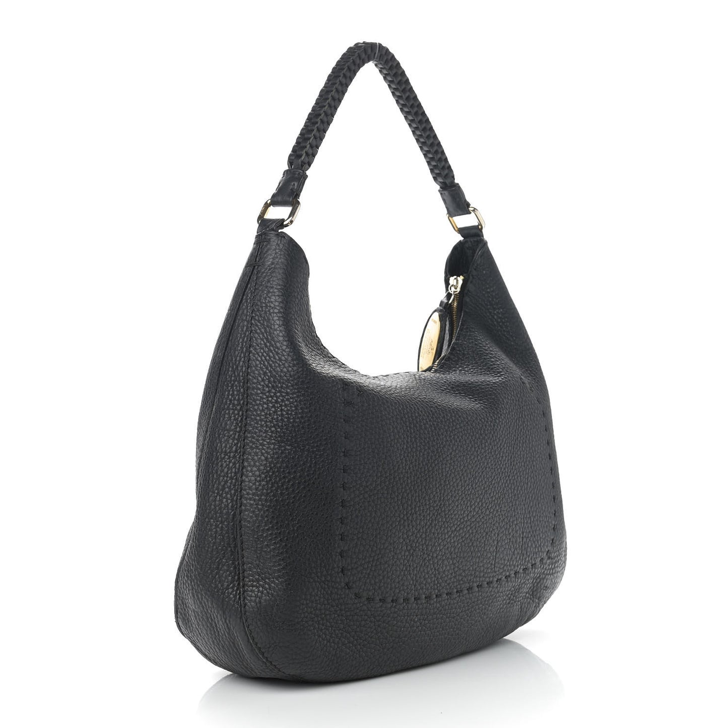 Calfskin Romano Selleria Hobo Black