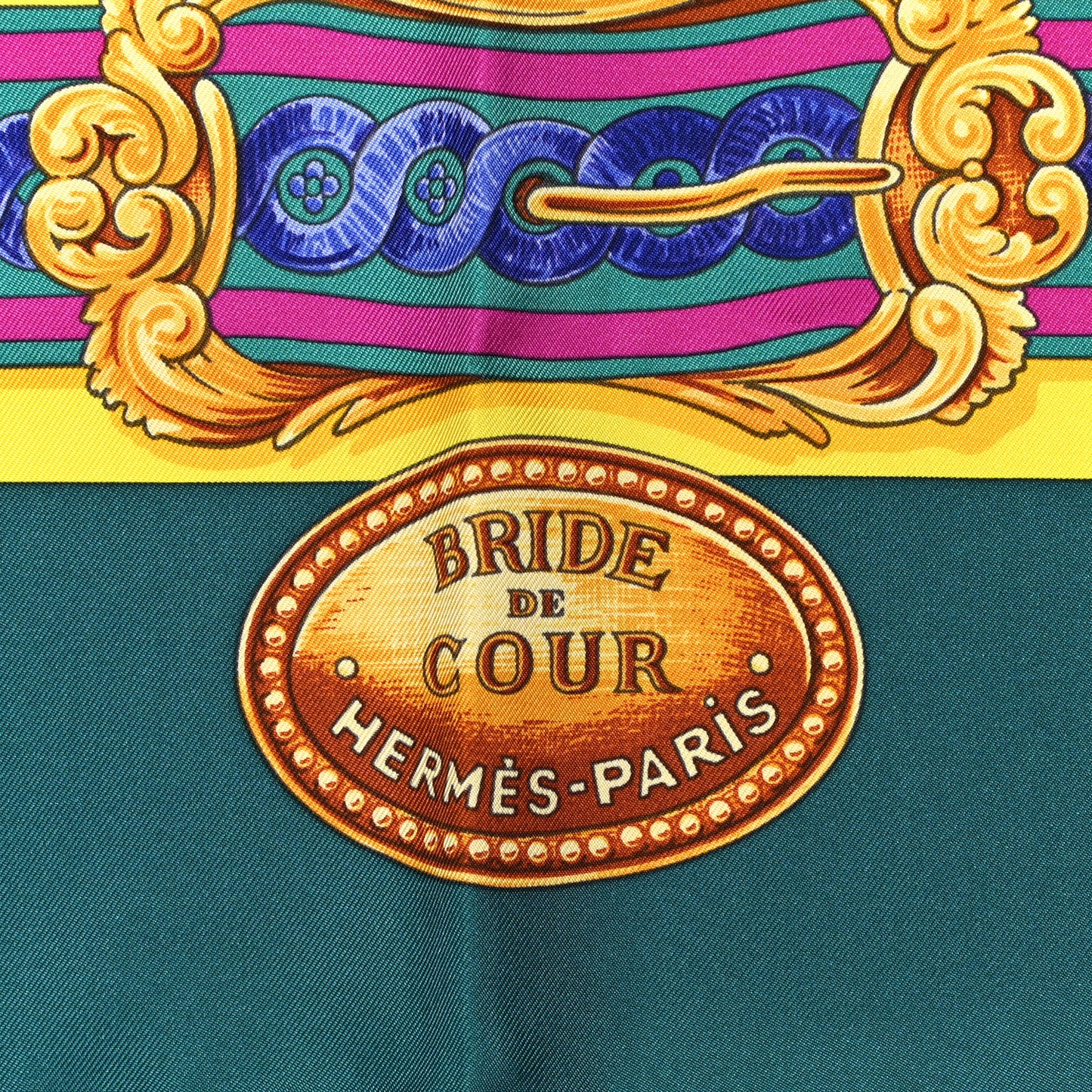 Silk Bride De Cour Scarf 90 Canard Jaune Vif Fuchsia