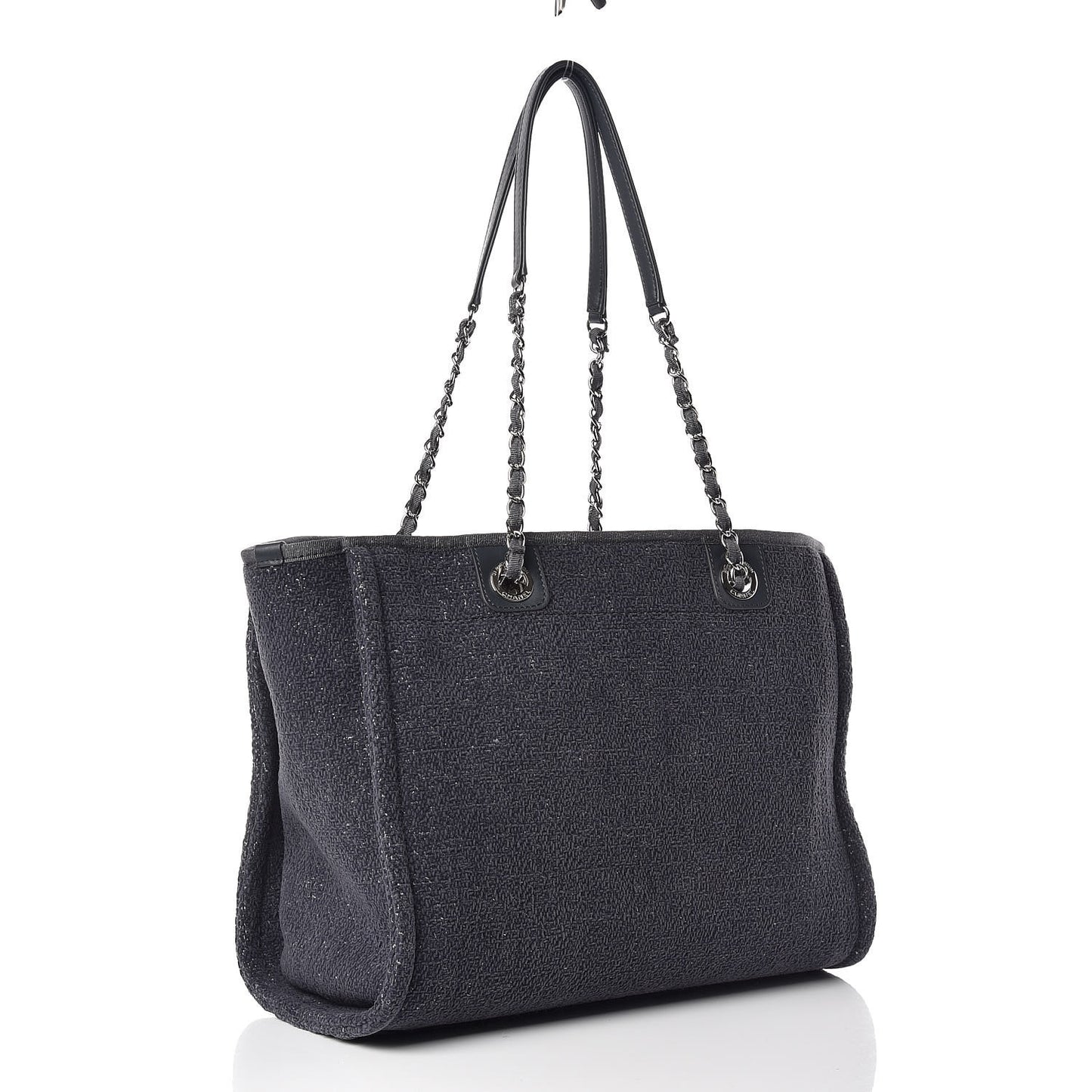 Lurex Boucle Small Deauville Tote Grey