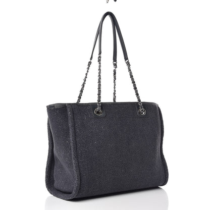 Chanel Lurex Boucle Small Deauville Tote Grey 3 of 11