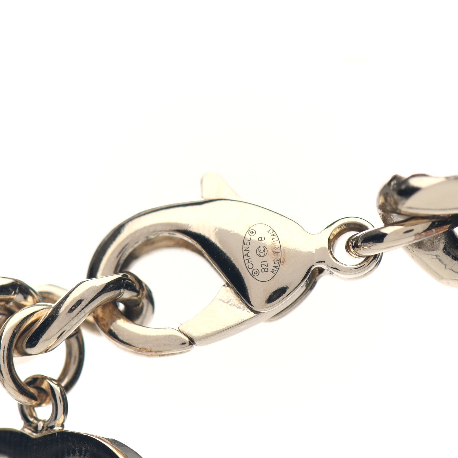 Chanel Metal Lambskin CC Square Choker Gold Black White 4 of 4