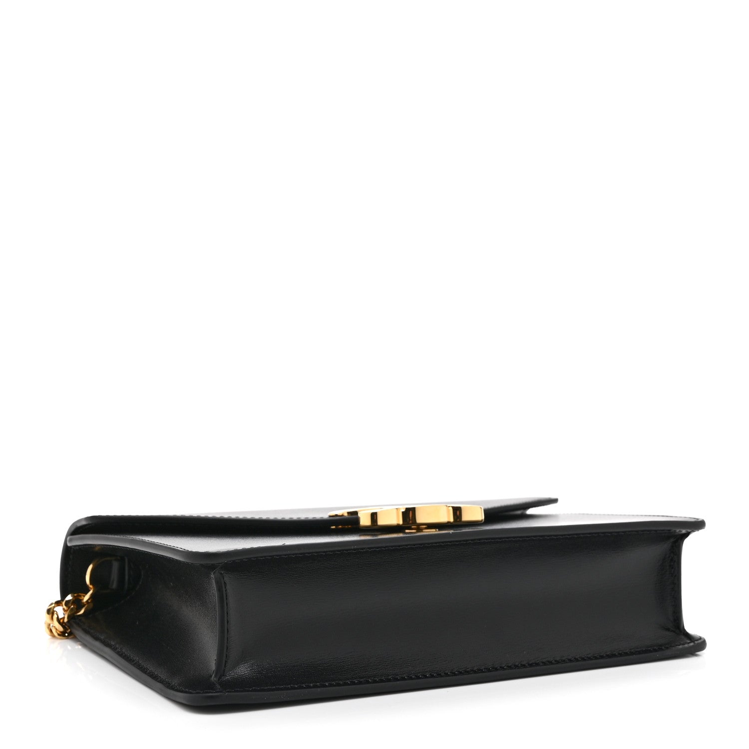 Celine Shiny Calfskin Triomphe Margo Wallet on Chain Black 4 of 10