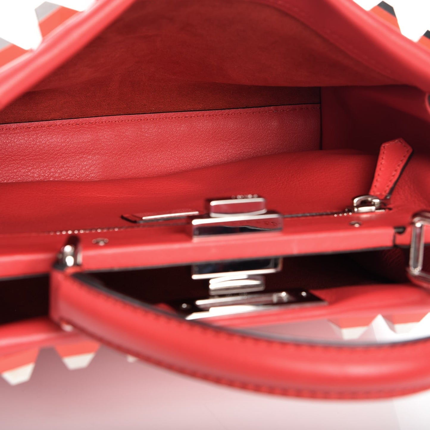 Vitello Seta Studded Medium Peekaboo Iconic Satchel Fiamma