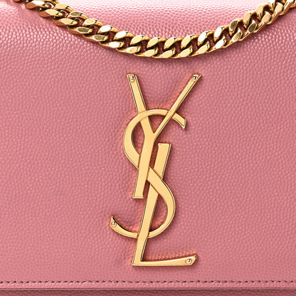 Saint Laurent Grain De Poudre Small Monogram Kate Satchel Old Rose 7 of 9