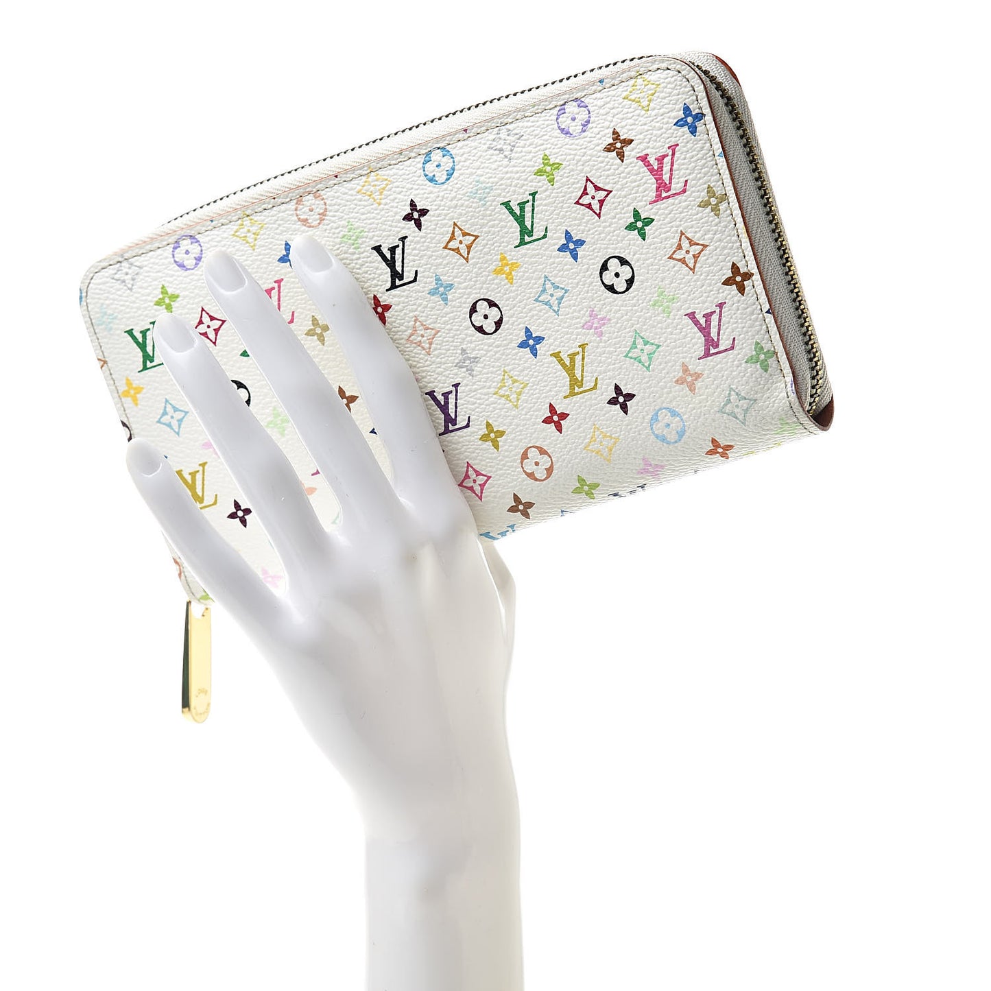 Monogram Multicolor Zippy Wallet White Orange
