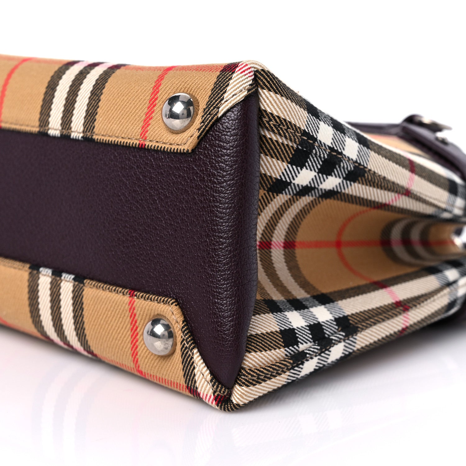Burberry Goatskin Vintage Check Small Banner Tote Black 8 of 8