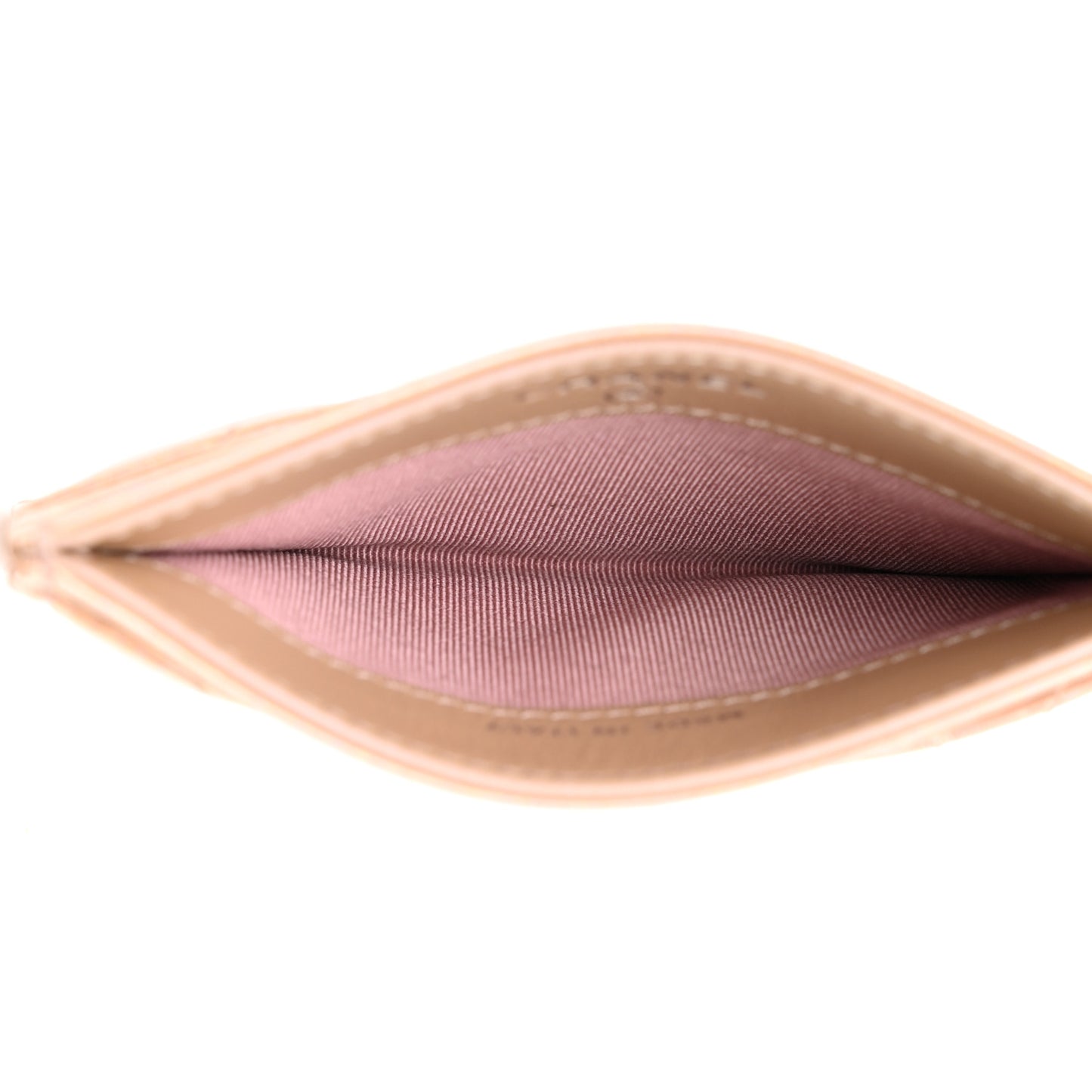 Iridescent Calfskin Quilted Card Holder Pink