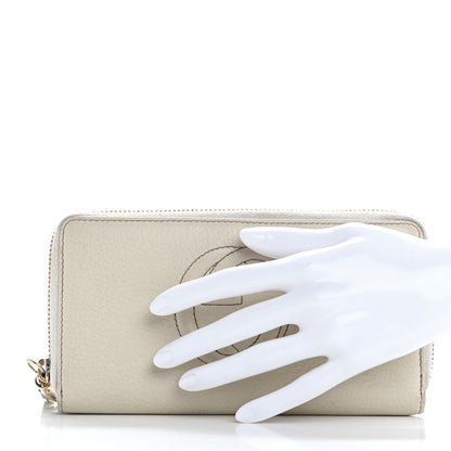 Gucci Pebbled Calfskin Soho Zip Around Wallet Off White 2 of 9