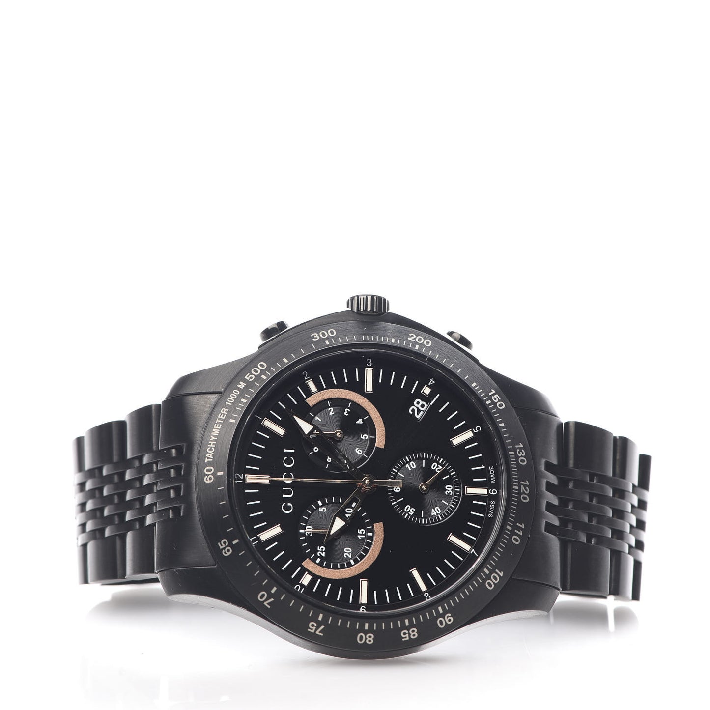 PVD Stainless Steel 44mm G-Timeless Chronograph Quartz Watch Black