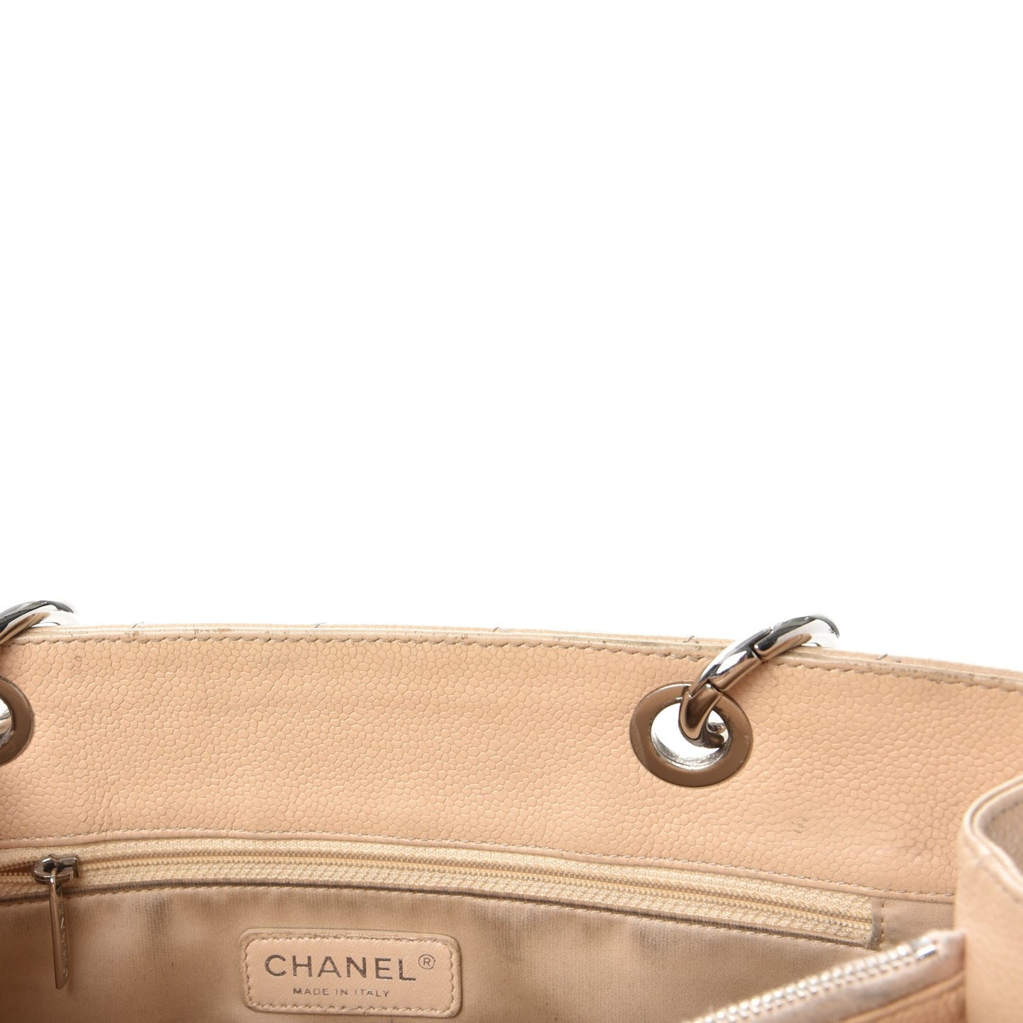 Caviar Quilted Grand Shopping Tote GST Beige Clair