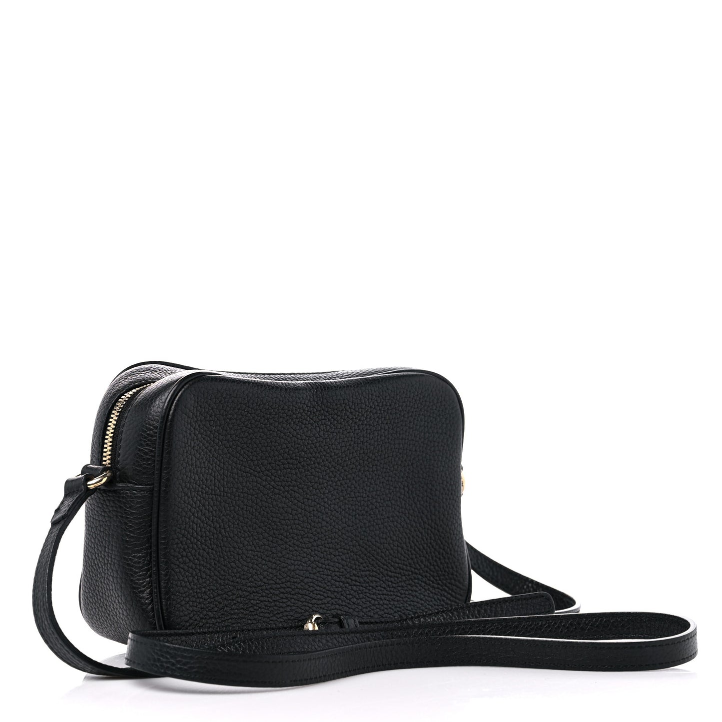 Pebbled Calfskin Small Soho Disco Bag Black