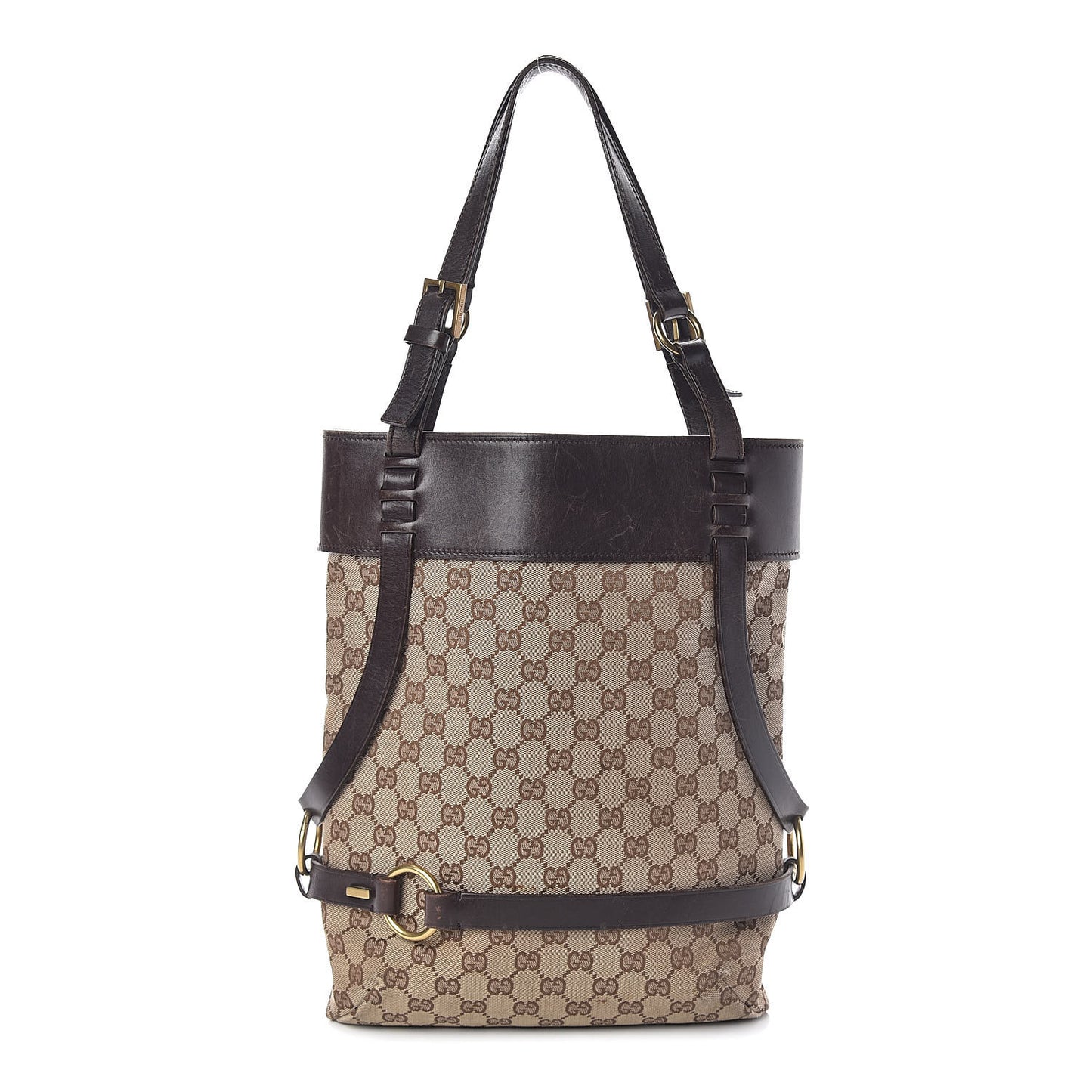 Monogram Calfskin Tote Dark Brown