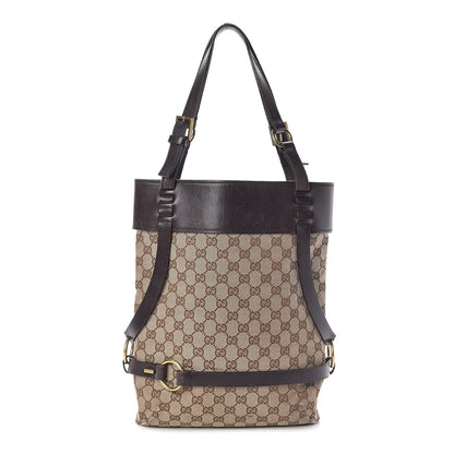 Gucci Monogram Calfskin Tote Dark Brown 1 of 18