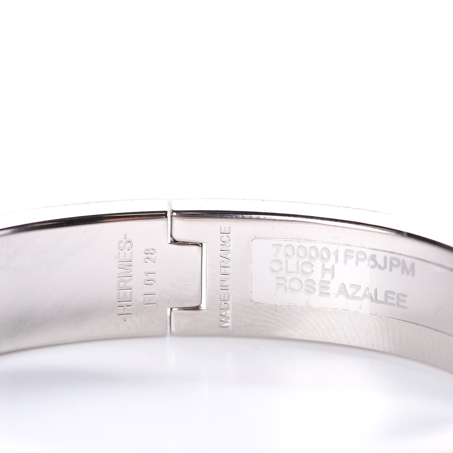 Hermes Enamel Narrow Clic Clac H Bracelet PM Rose Azalee 4 of 5