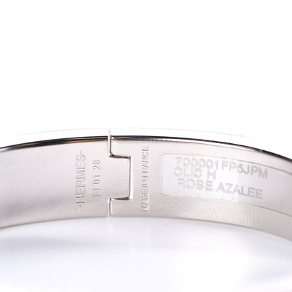 Hermes Enamel Narrow Clic Clac H Bracelet PM Rose Azalee 4 of 5