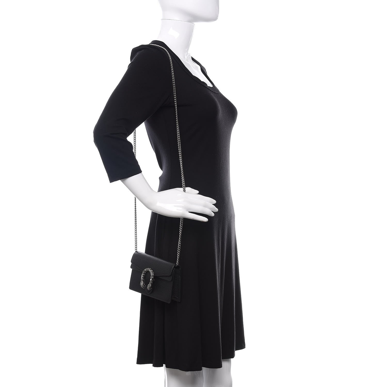 Gucci Calfskin Super Mini Dionysus Shoulder Bag Black 2 of 9