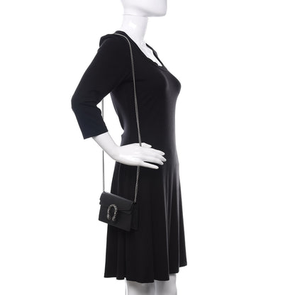 Gucci Calfskin Super Mini Dionysus Shoulder Bag Black 2 of 9