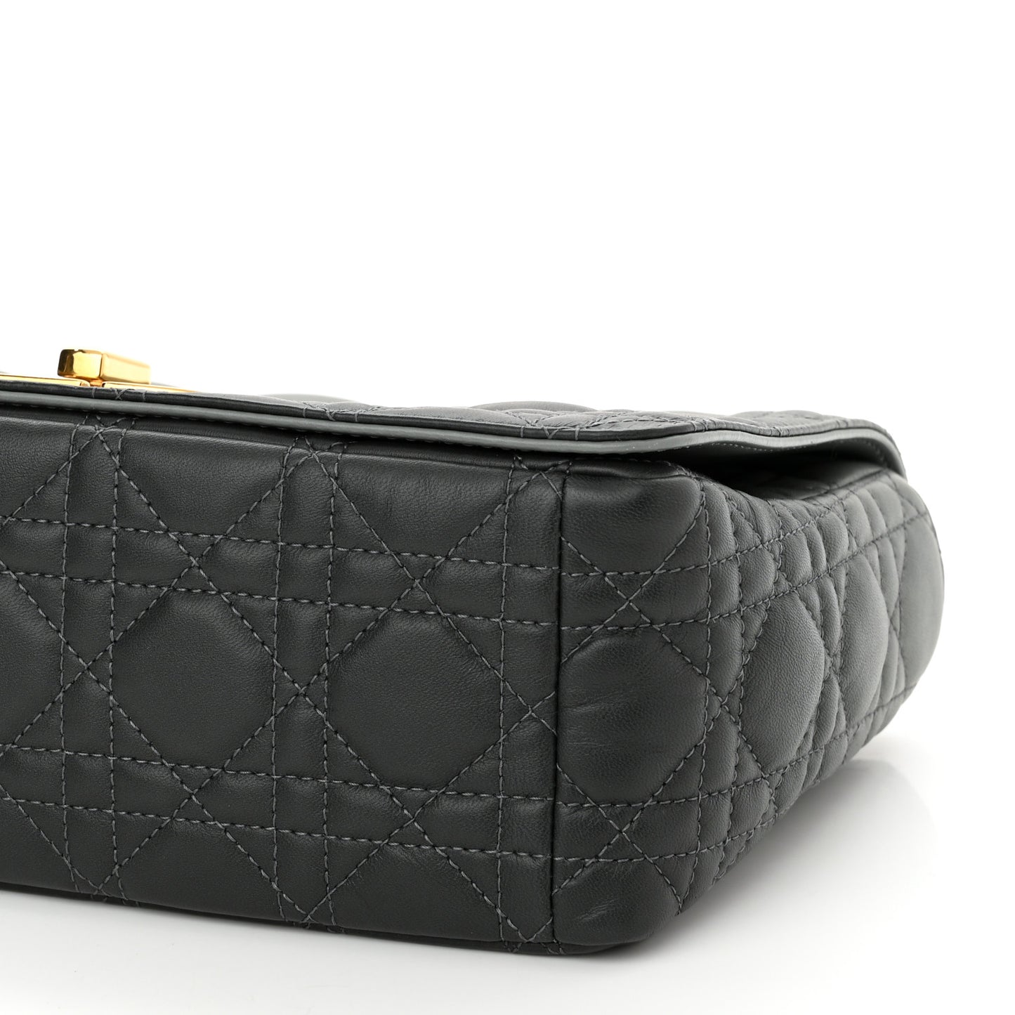Lambskin Cannage Medium Caro Bag Grey Stone