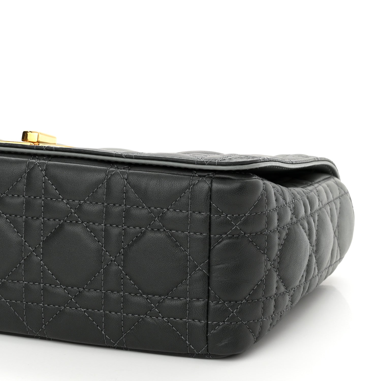 Christian Dior Lambskin Cannage Medium Caro Bag Grey Stone 10 of 11
