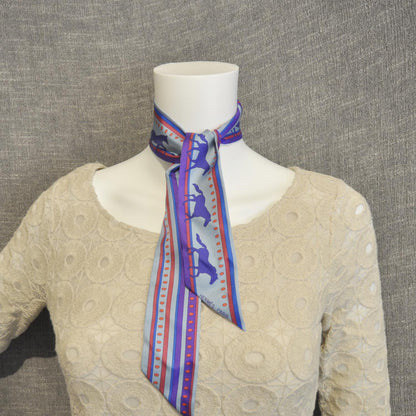 Hermes Silk Sequences Twilly Scarf Bleu Glacier 2 of 5