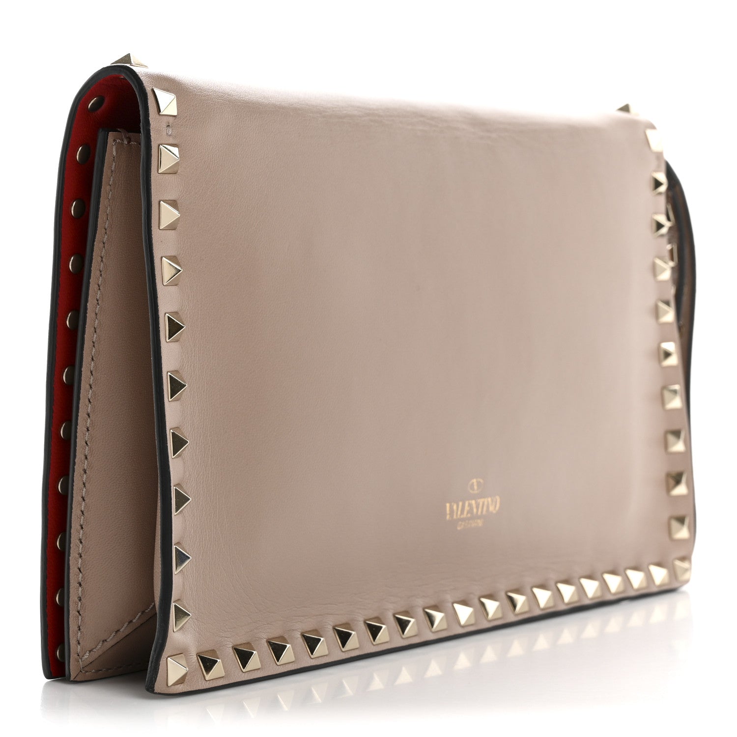 Valentino Garavani Nappa Rockstud Wristlet Clutch Poudre 3 of 7