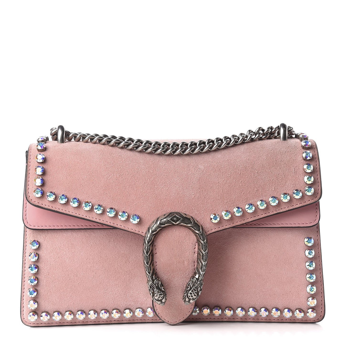 Suede Crystal Small Dionysus Shoulder Bag Peonia