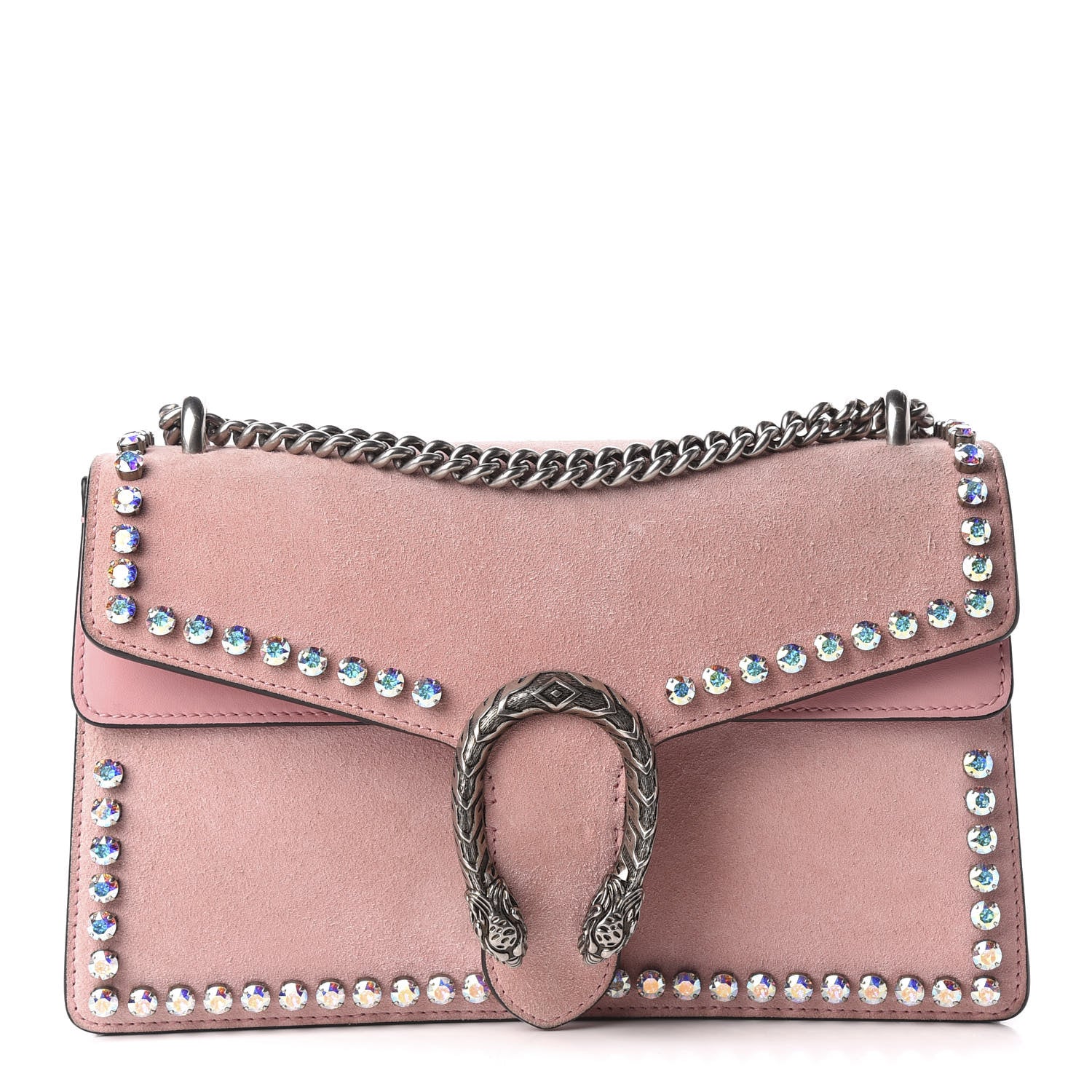 Gucci Suede Crystal Small Dionysus Shoulder Bag Peonia 1 of 9