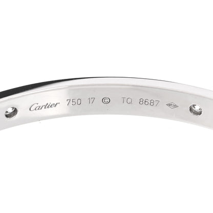Cartier 18K White Gold 4 Diamond LOVE Bracelet 17 4 of 6