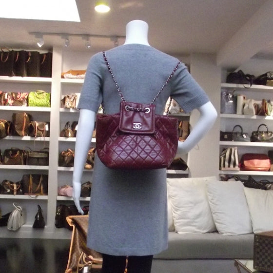 Lambskin Quilted Beijing Backpack Red