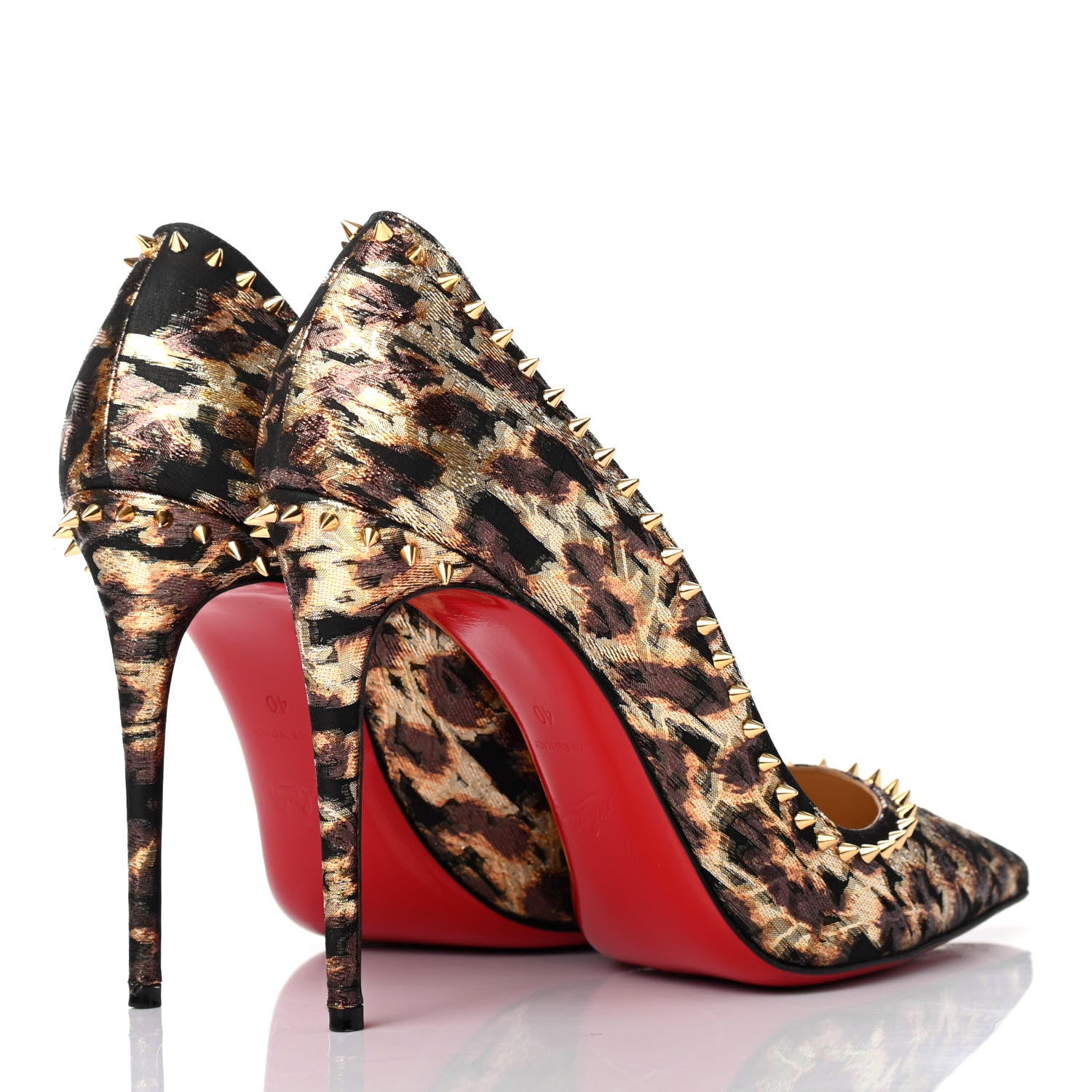 Christian Louboutin Lurex Tresor Anjalina 100 Pumps 40 Gold Black 3 of 4