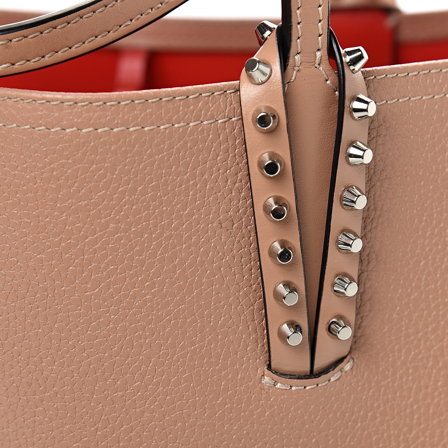 Christian Louboutin Calfskin Spikes East West Cabata Tote Nude 17 of 18