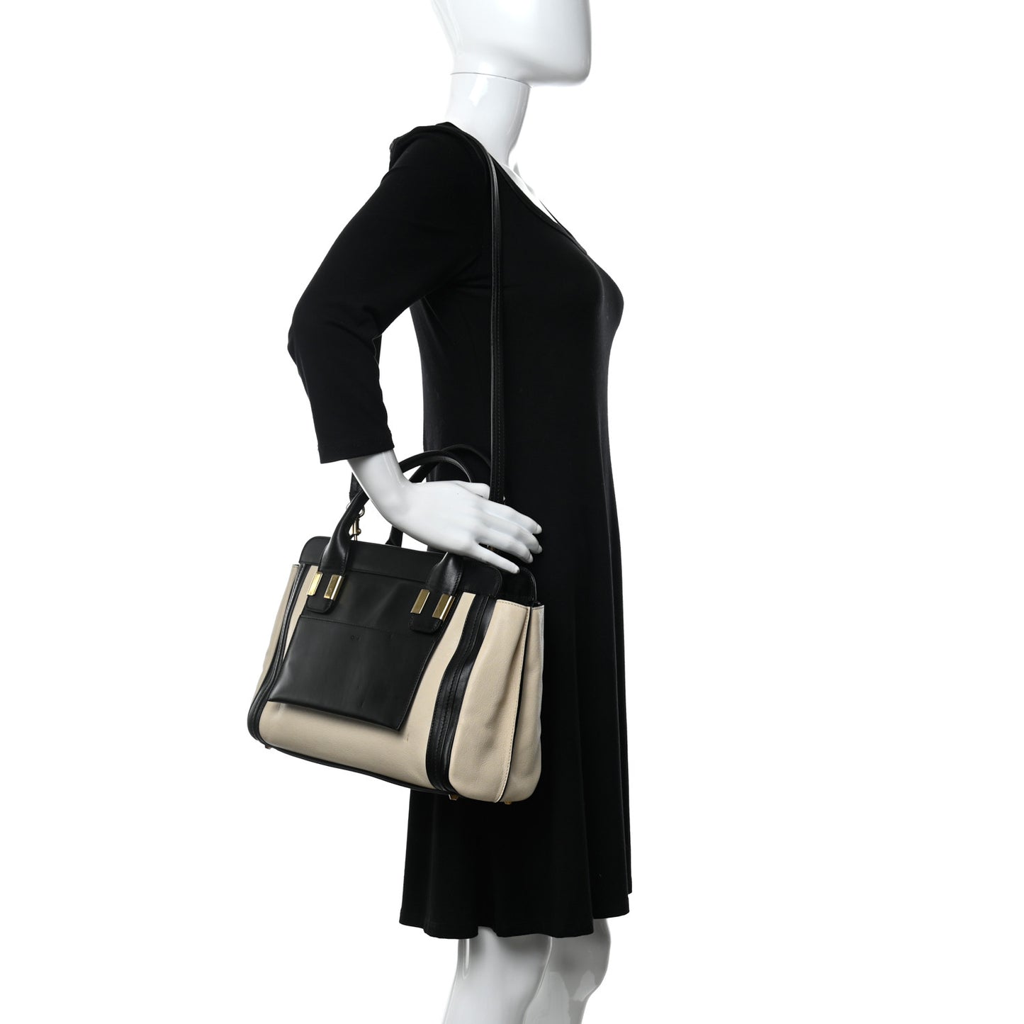 Calfskin Medium Alice Satchel Husky White