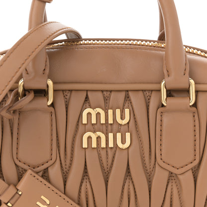 Miu Miu Nappa Matelasse Regular Arcadie Top Handle Bag Caramel 7 of 13