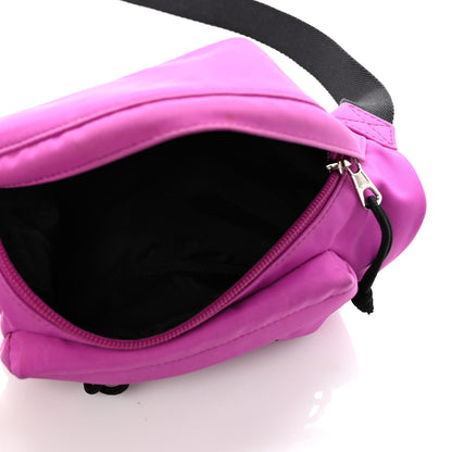 Balenciaga Sport Nylon Logo Embroidered Small Wheel Beltpack Fuchsia Black 5 of 9