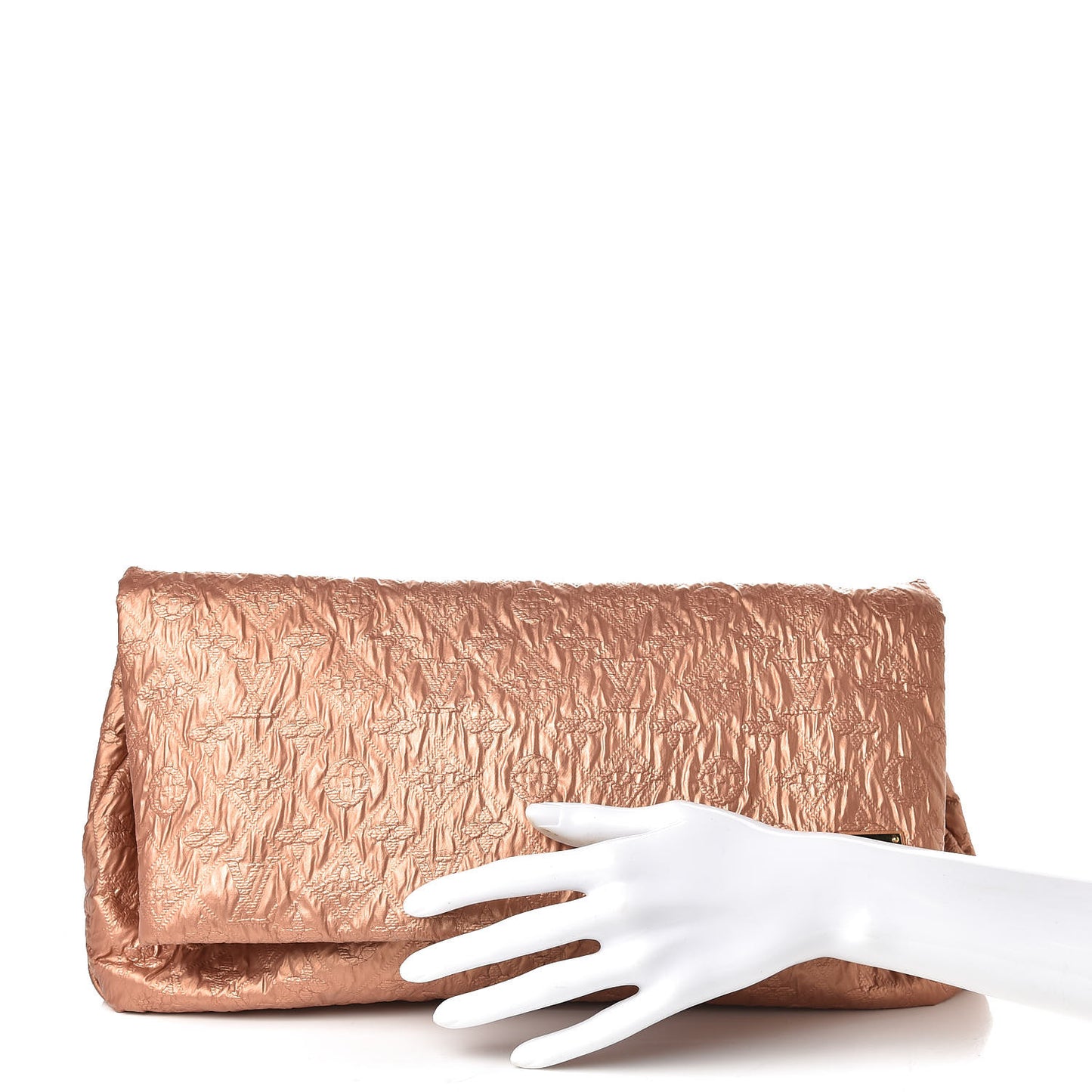 Jacquard Quilted Monogram Limelight Clutch GM Rose Gold