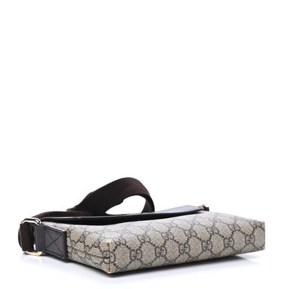 Gucci GG Supreme Monogram Selleria Calfskin Small Satchel Messenger Bag Beige Ebony Cocoa Dark Chocolate 3 of 8