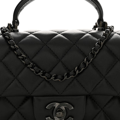 Chanel Lambskin Quilted Mini Top Handle Rectangular Flap So Black 8 of 12