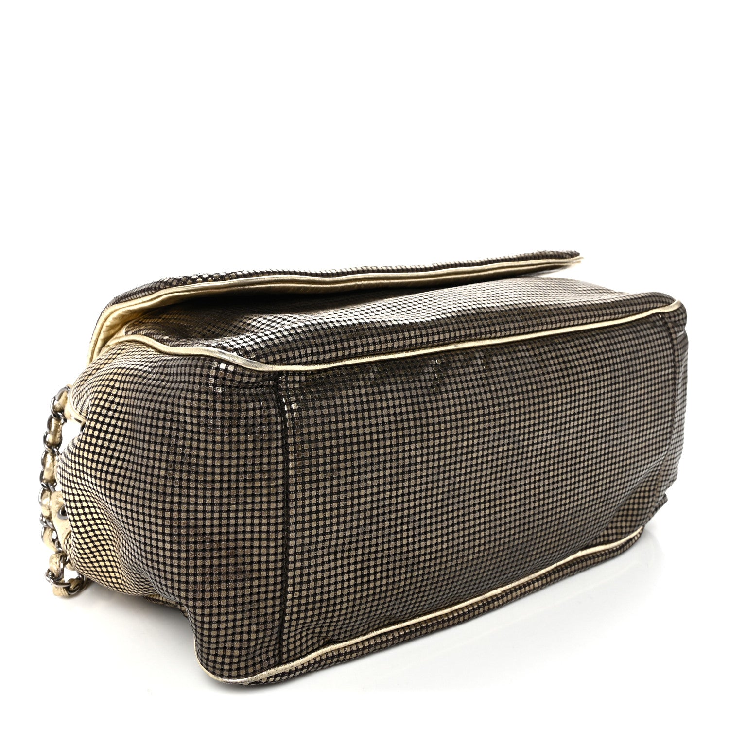 Chanel Metallic Lambskin Perforated Hollywood Accordion Flap Bag Gold 4 of 10