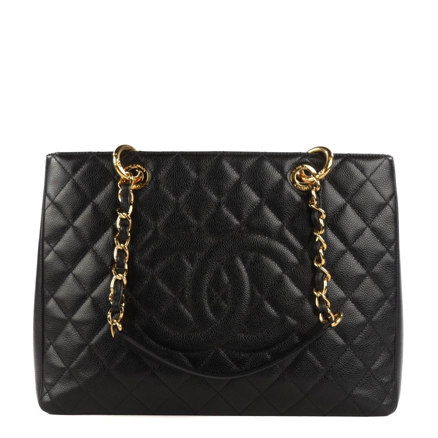 Caviar Quilted Grand Shopping Tote GST Black