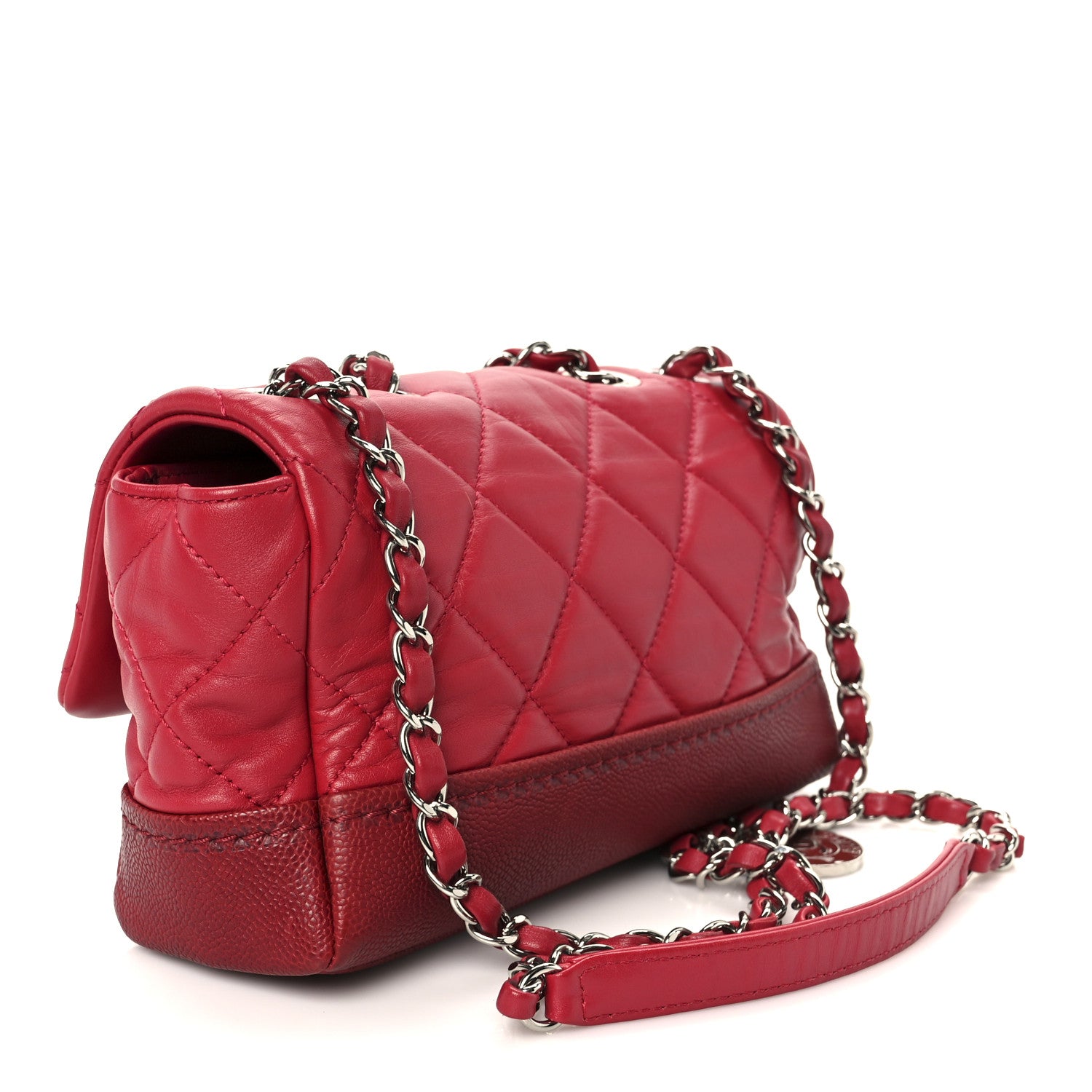 Chanel Caviar Lambskin Quilted Bi Coco Flap Red 3 of 12