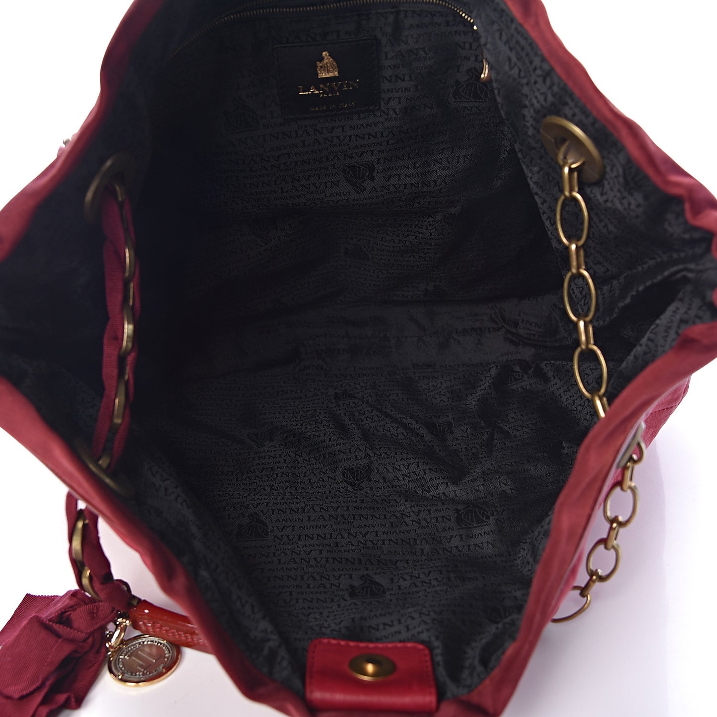 Lambskin Quilted Amalia Cabas Tote Cherry
