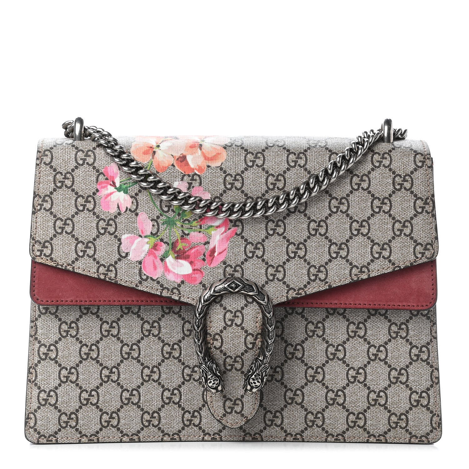 Gucci GG Supreme Monogram Blooms Medium Dionysus Shoulder Bag Beige Multicolor Dry Rose 1 of 9