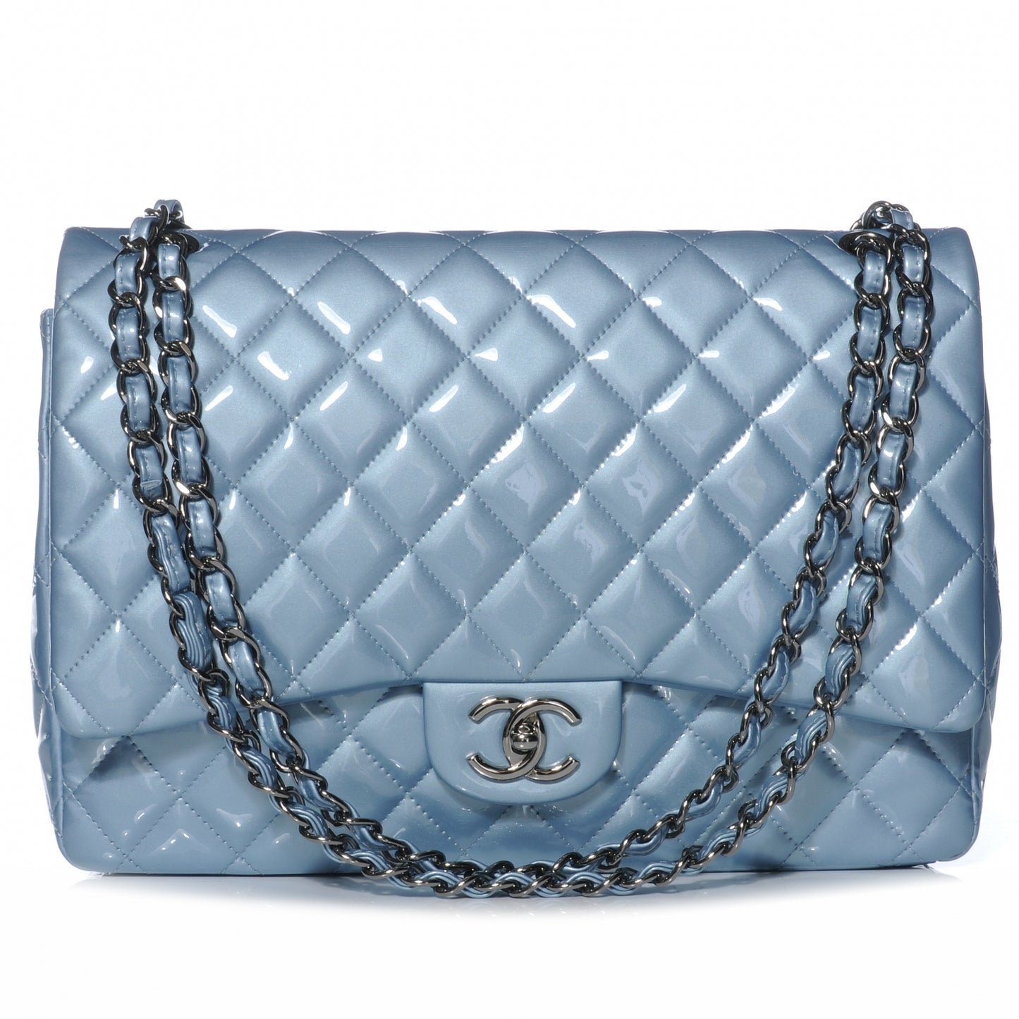 Patent Maxi Double Flap Light Blue
