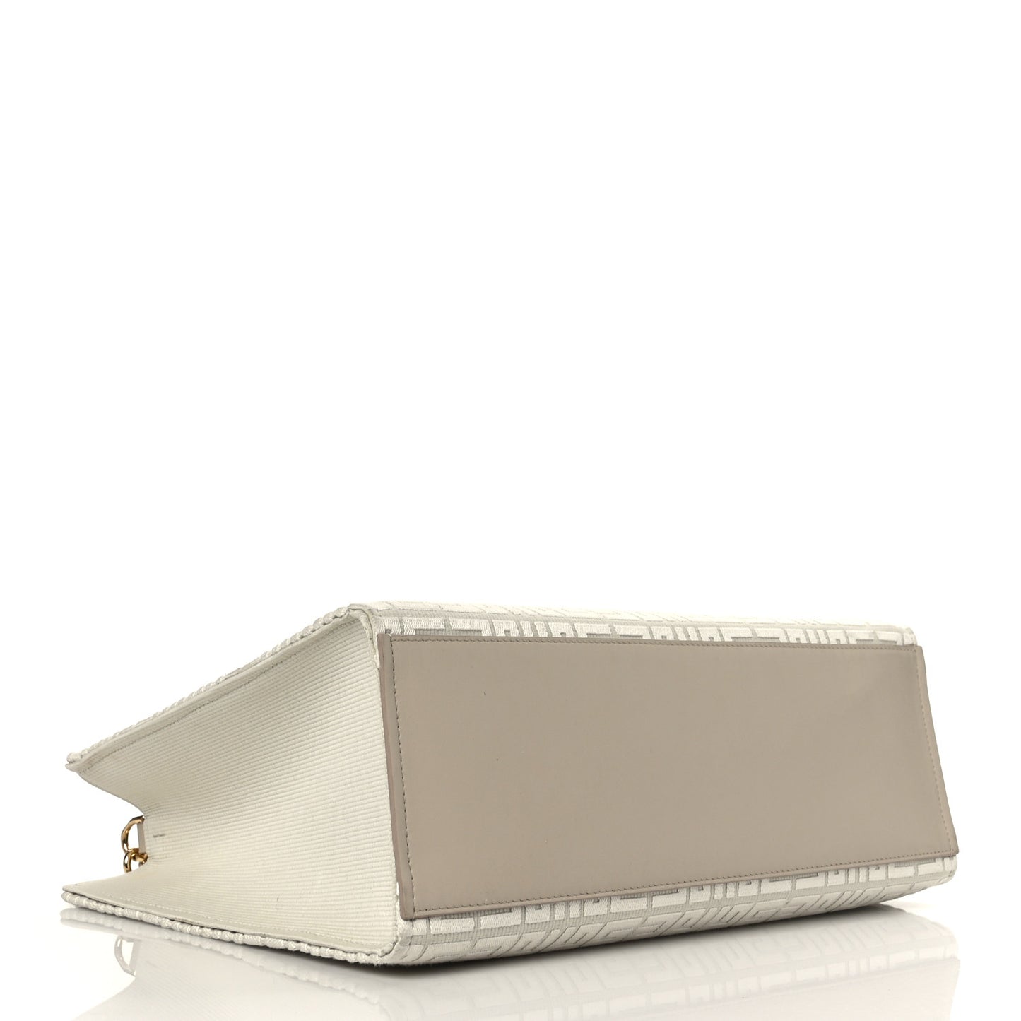 Canvas Jacquard 4G Medium Chain Tote Stone Grey