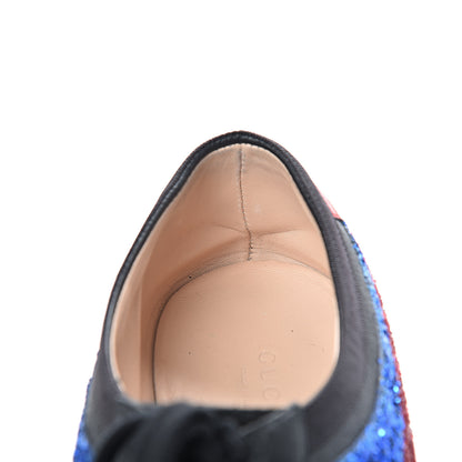 Gucci Calfskin Glitter Crystal Womens Sylvie Web Falacer Sneakers 39.5 Black 13 of 15