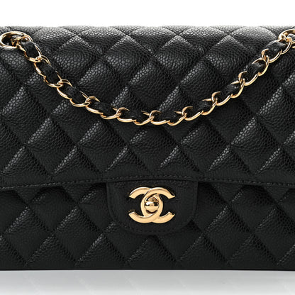 Chanel Caviar Quilted Medium Double Flap Black 8 of 11
