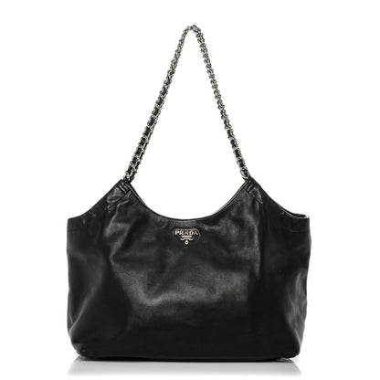 Prada Soft Calf Chain Tote Nero Black 1 of 6