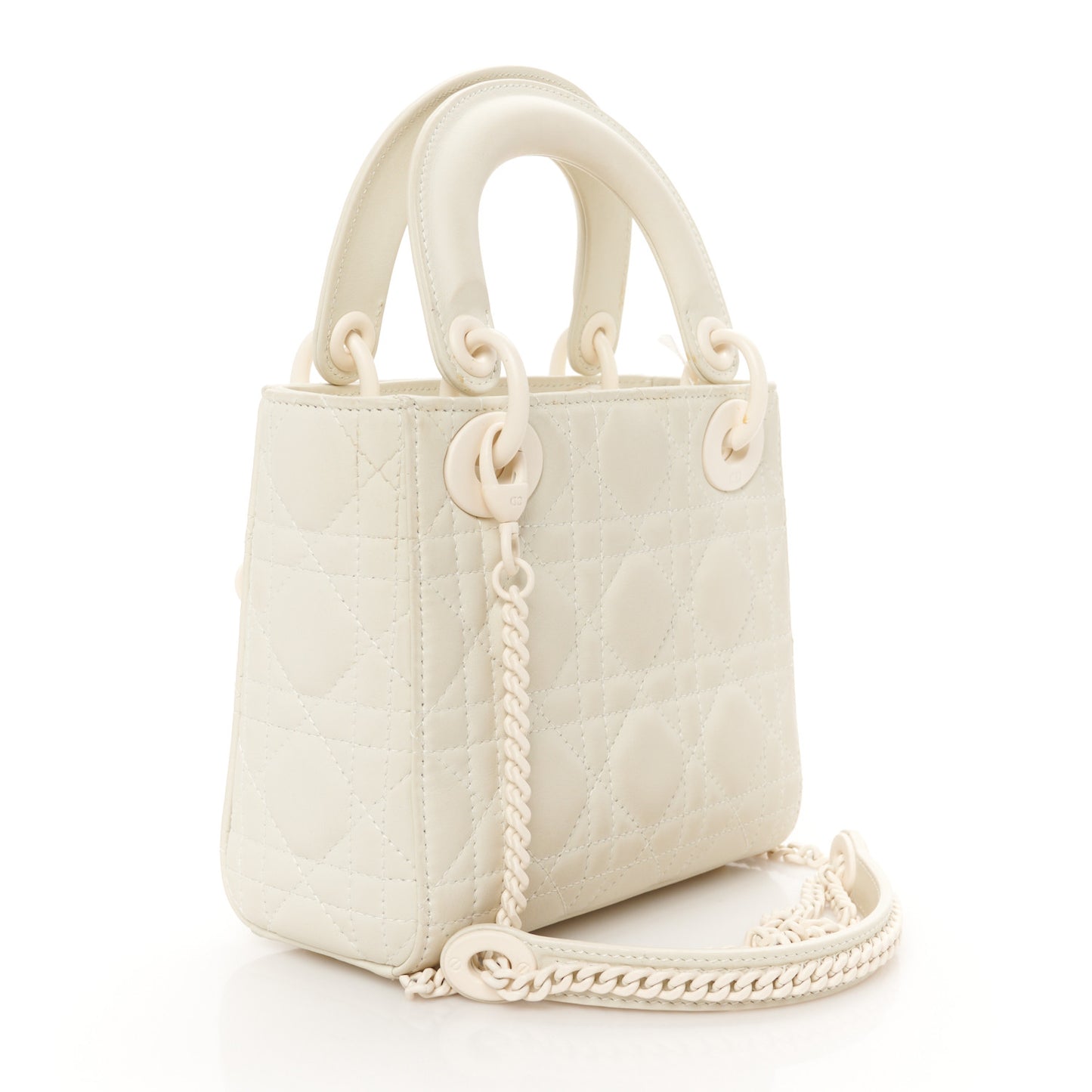 Ultra Matte Calfskin Cannage Mini Lady Dior Latte